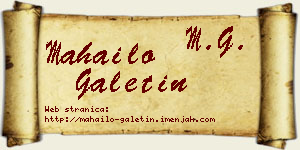 Mahailo Galetin vizit kartica